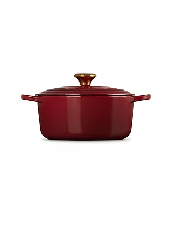 LE CREUSET | Bräter rund "Signature" 24cm/4,2l (Schwarz) | dunkelrot